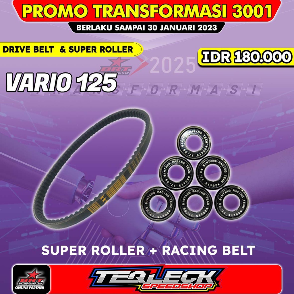 Promo Super Roller & Vanbelt V Belt BRT Honda Vario 125 PGMFI / Vario 125 Old