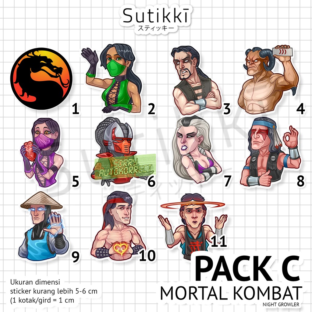 Sutikki | Sticker Pack Mortal Kombat 11 12 Stiker Laptop Vinyl  | Video Game BD PS4 PS5 HBO Film