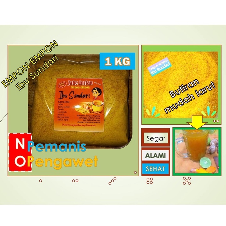 

1 kg jamu empon mpon wedang instant serbuk rasa manis jahe temulawak kunyit jamu