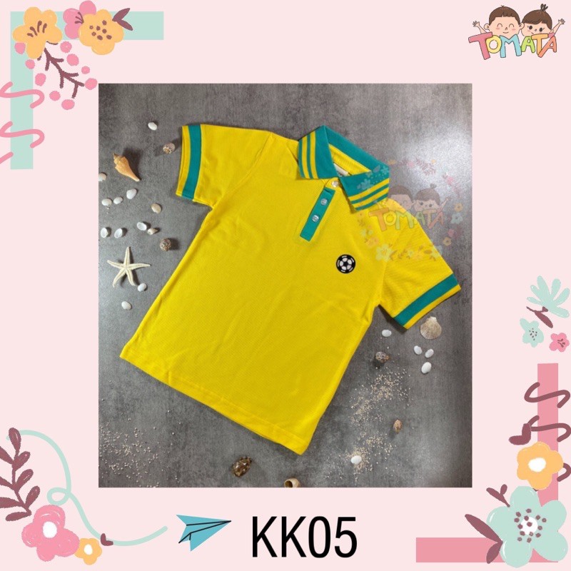 kaos anak bola - polo bola - kaos kerah bola kuning
