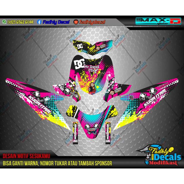 Decal beat Karbu pink hitam