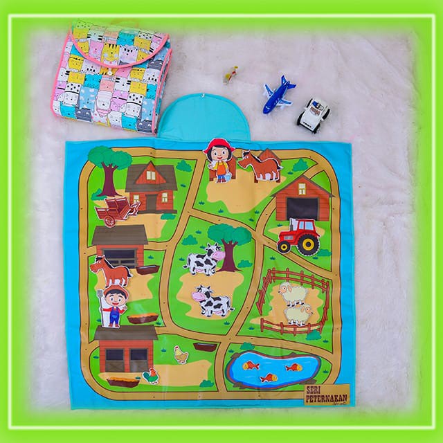 ALAS MAINAN ANAK/PLAY MAT ANAK SERI RUMAH DAN PETERNAKAN/TERLARIS