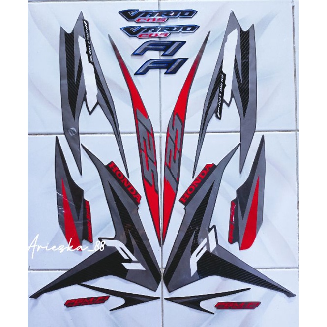 Striping vario 125 2013 CBS Hitam Lis merah | stiker bodi motor vario125 cbs 2013
