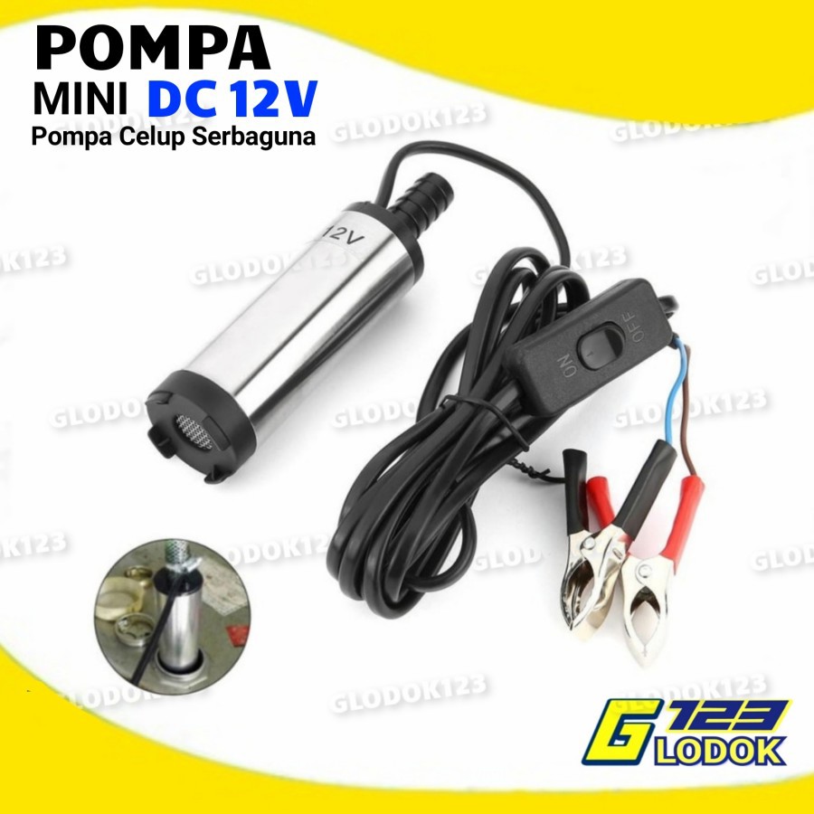 Pompa Air Celup Mini DC 12V Portable Diesel Pump Mini Oli Minyak Air