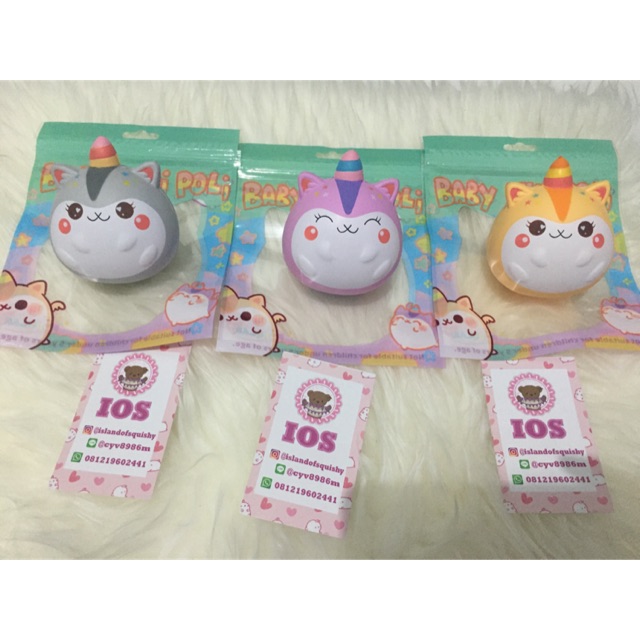 Squishy popular hk poli mascot fat poli baby mini medium unicorn lisenced rare ori soft slow rainbow