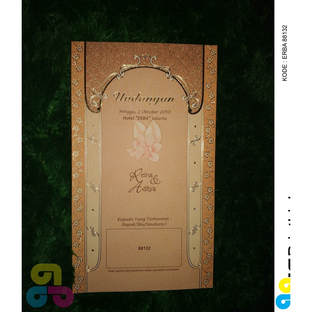 Undangan nikah murah, berkualitas free plastik, label, digital, proses cepat Er88132