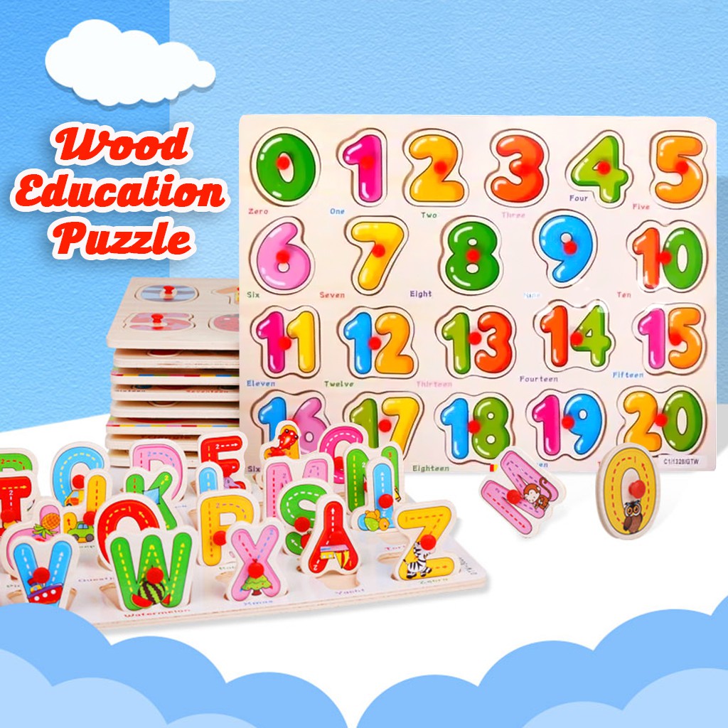 [Shiyan] mainan puzzle kayu bergambar mainan edukasi anak kids education toys wood letters-7