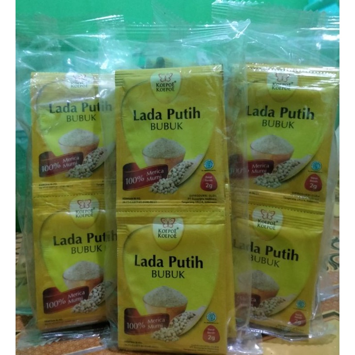 

KOEOPE-KOEPOE LADA BUBUK 2 g X 10 pcs Lada Bubuk Renteng murah Lada putih bubuk