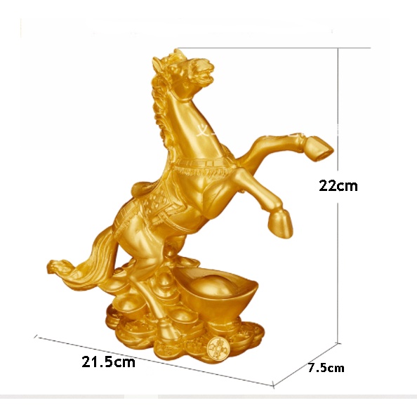Patung Kuda Emas Berdiri | Lambang Kekayaan &amp; Hoki untuk Pengusaha