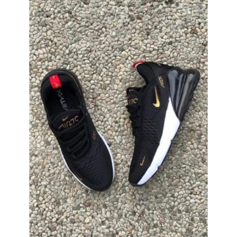 NIKE AIRMAX 270 MAN BLACK WHITE AND GOLD IMPORT PREMIUM QUALITY