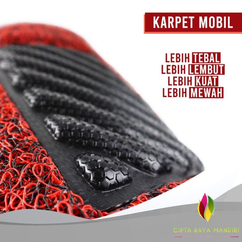 Karpet Mobil Premium Mie Bihun Potong Universal / Umum 2 Baris Ketebalan 18mm (5 Pcs）