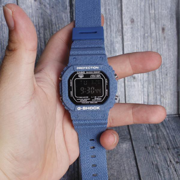 PROMO MURAH    G Shock Casio DW5600 GLS5600 Motif Jeans Navy Denim . Jam tangan pria digital tahan