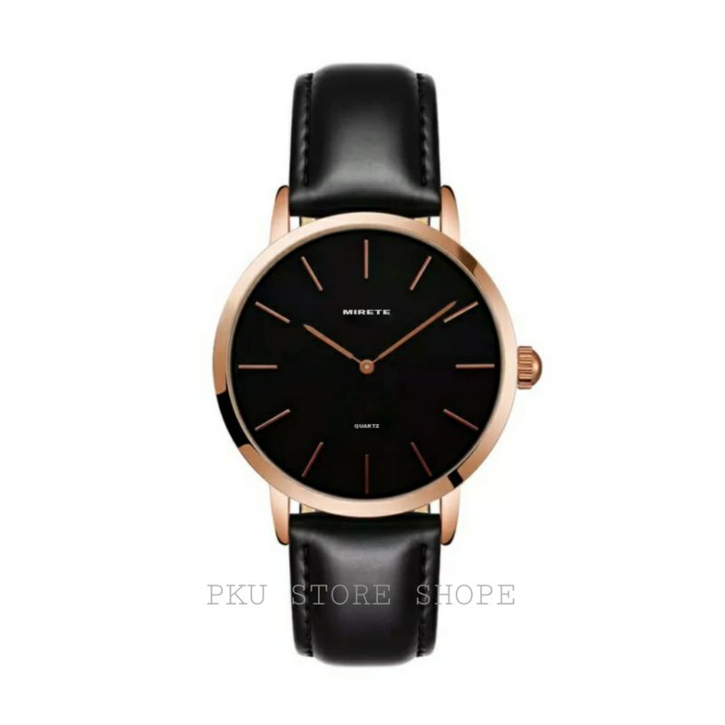 PKU STORE JAM Tangan Wanita Tali Kulit Mirete Original Anti Air Bess Seller// JAM tangan KASUAL Wanita Sporty Premium Model Korea STAYL Garansi Original_ JAM tangan Cewek Tali Kulit Mirete