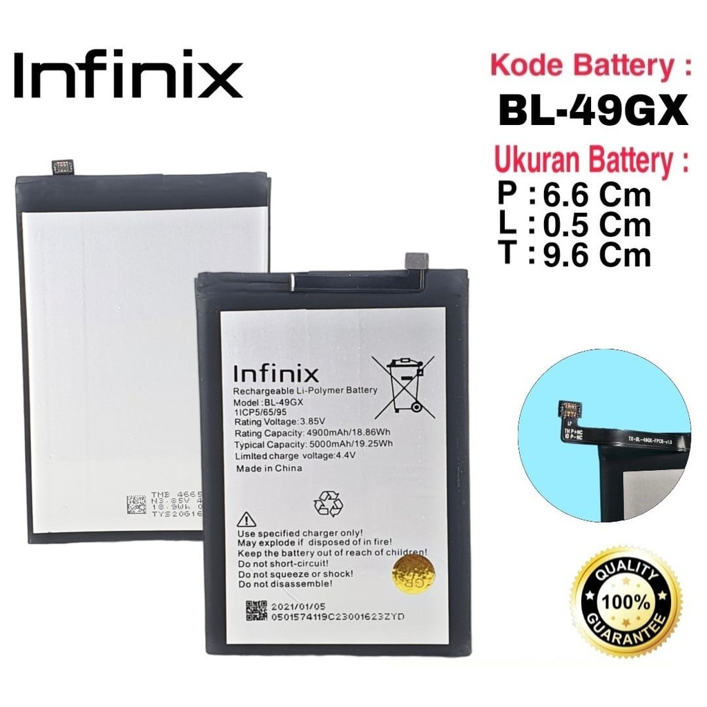 Baterai Battery Original Infinix SMART 5 , X657 , X657B , X657C Kode Batre BL49GX BL-49GX