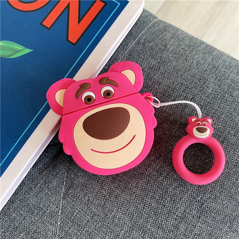 Casing Soft Case Silikon Motif Kartun Lotso Huggin Bear Snoopy Untuk Apple Airpods 1 / 2