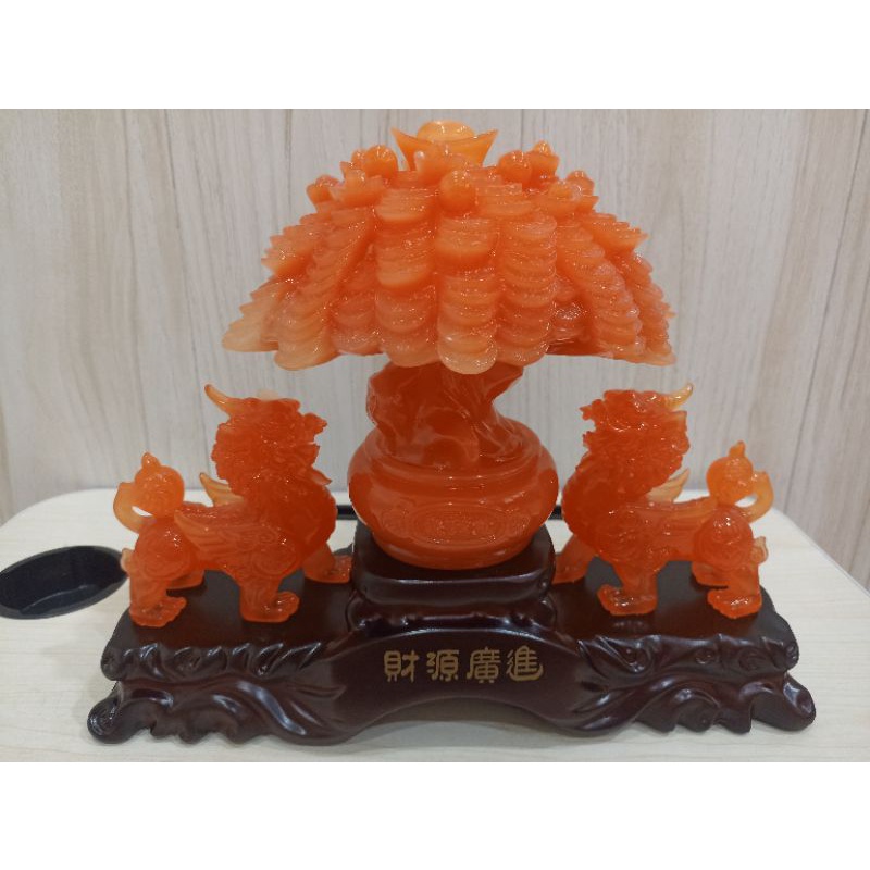 PIXIU Pohon Koin Pixiu Merah Pajangan Pixiu Pajangan Fengshui Pixiu Pohon Koin