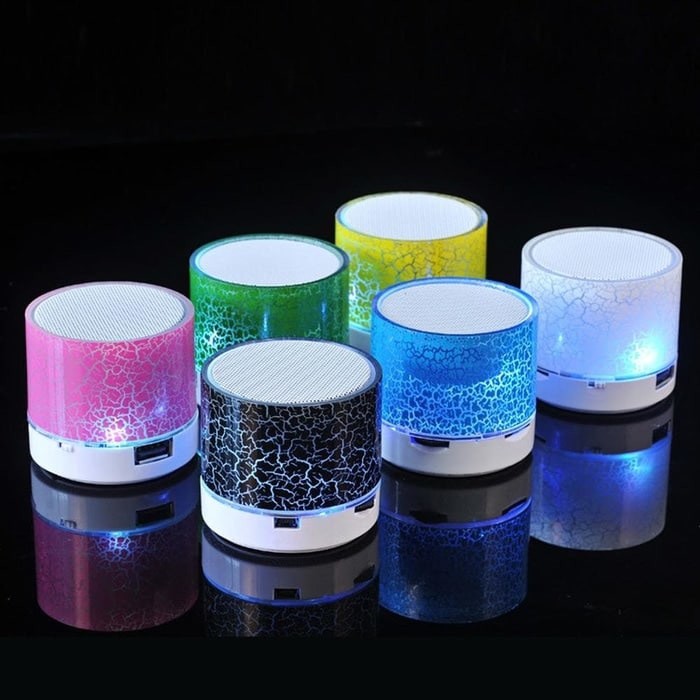 Speaker Bluetooth S10 CRECK Effect Motif Retak Mini S-10 Lampu LED Super Bass Corak Kaca Crack A2DP-1