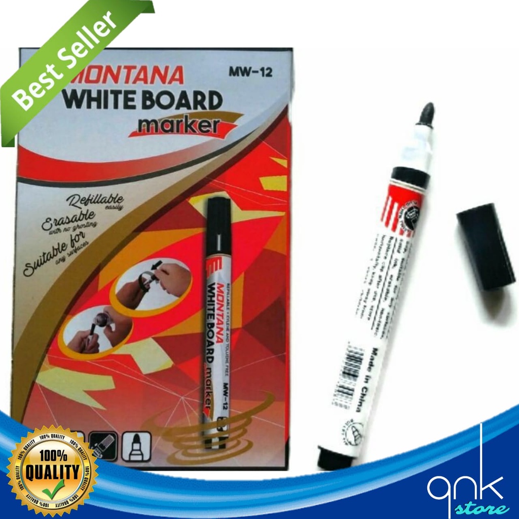 Spidol White Board Montana Marker Hitam Isi Ulang Spidol Marker