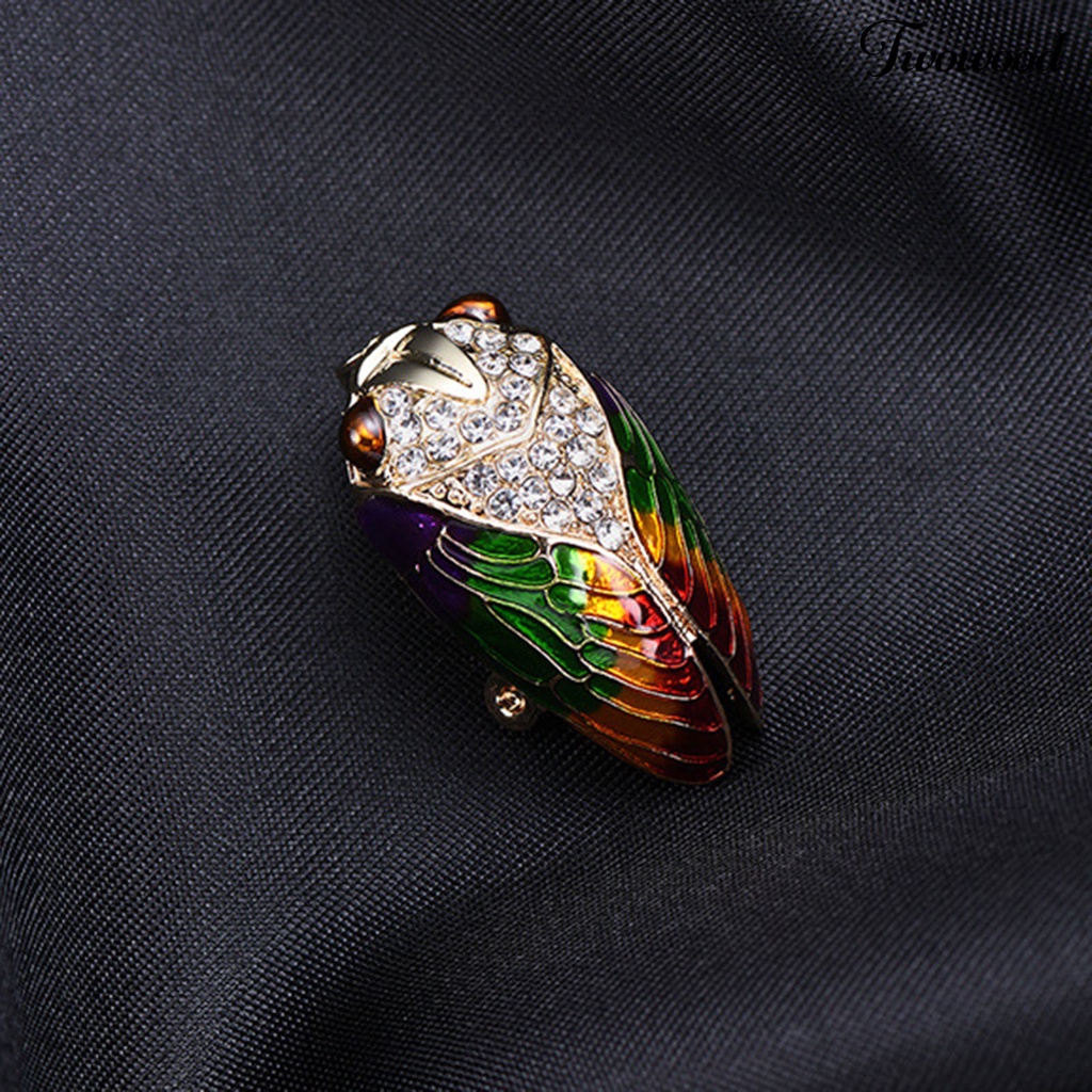 Twowood Collar Pin Fine Workmanship Anti-deform Alloy Exquisite Cicada Shape Coat Brooch Clothes Accessories