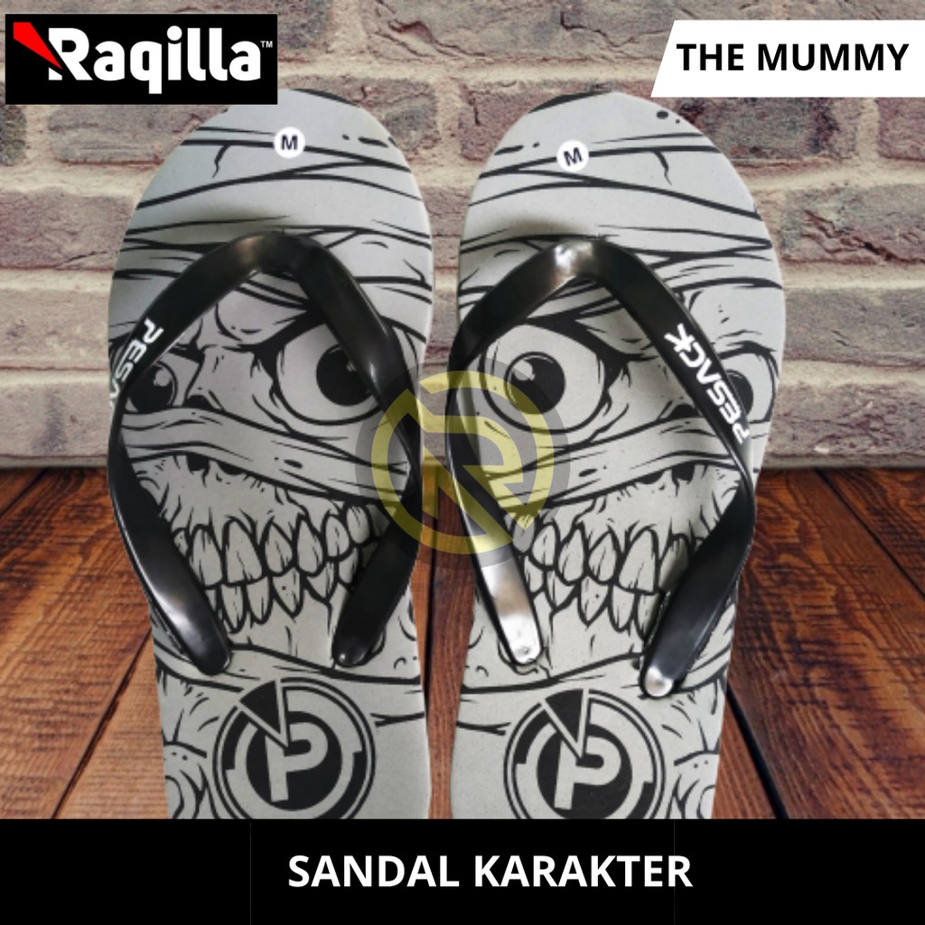 Sandal Jepit pria unik / Sandal Pria / Sandal Motif The Mummy terbaru