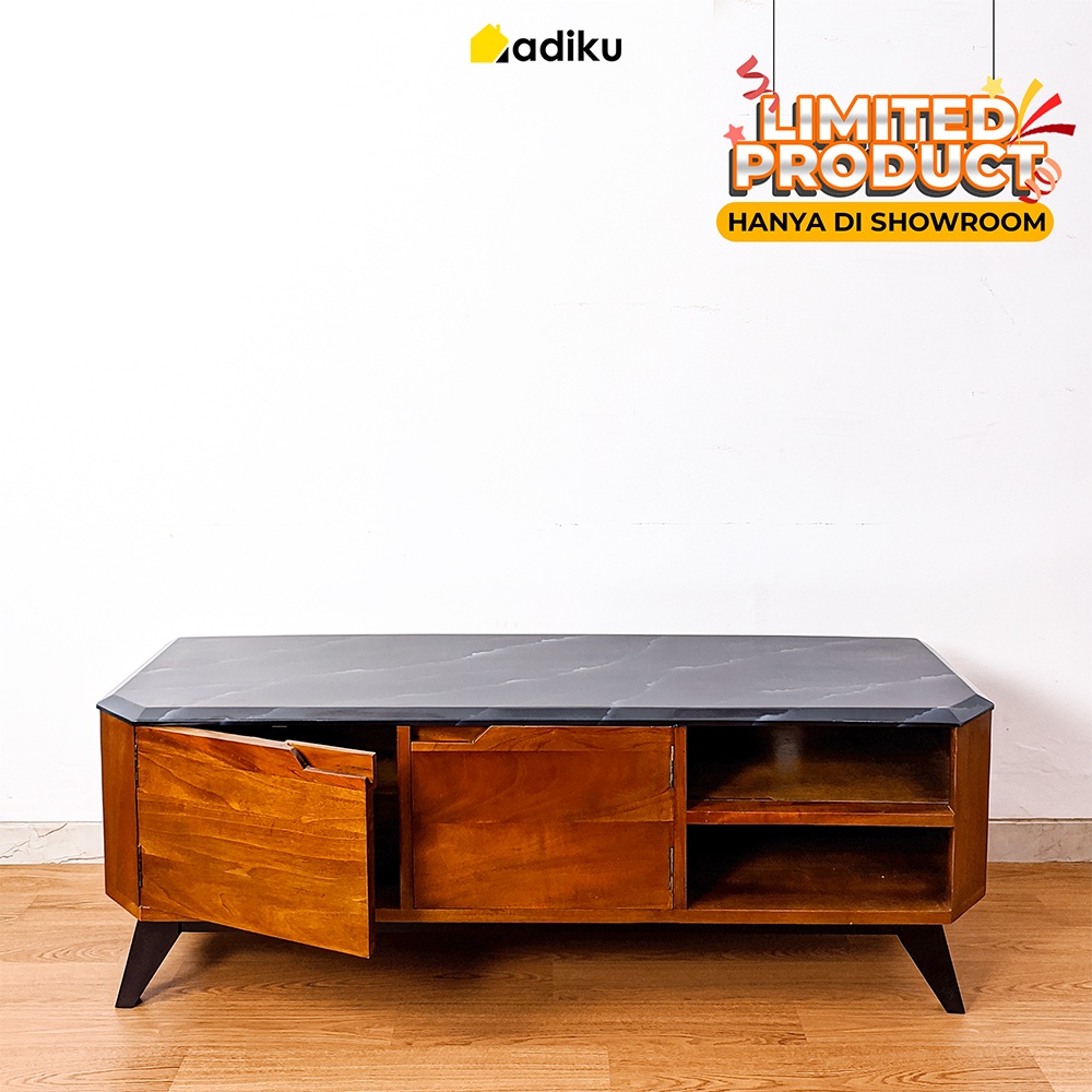 Adiku.id Helios Meja TV Minimalis Warna Hitam - TV Cabinet