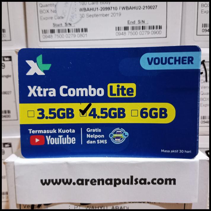VOUCHER XL 4,5GB VOCHER DATA HYBRID XTRA COMBO 3,5GB VOUCER INTERNET