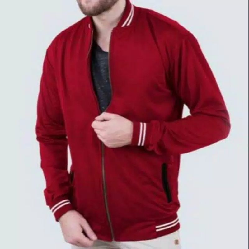 Jaket Baseball Varsity Maroon pull