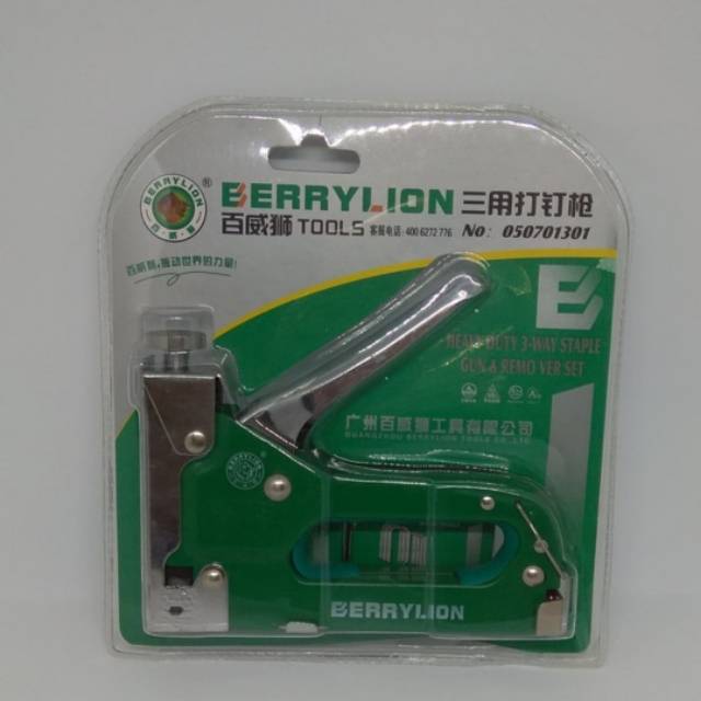 

BERRYLION 3 IN 1 - STAPLER TEMBAK /STAPLES JOK KULIT GUN - BAHAN BESI