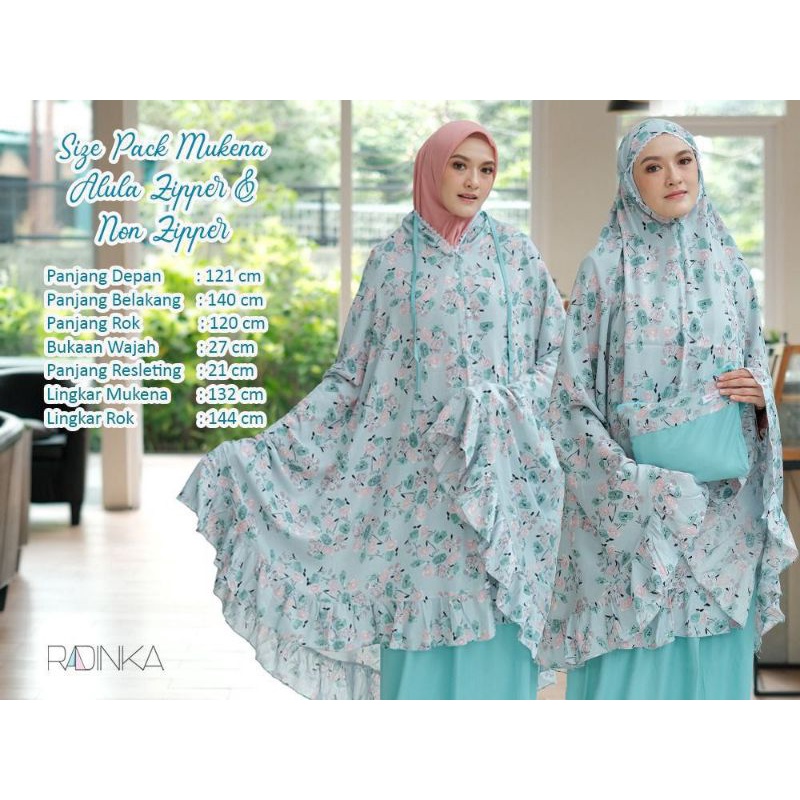 Mukena Rayon Premium Dewasa Radinka Mukena Putih Hitam