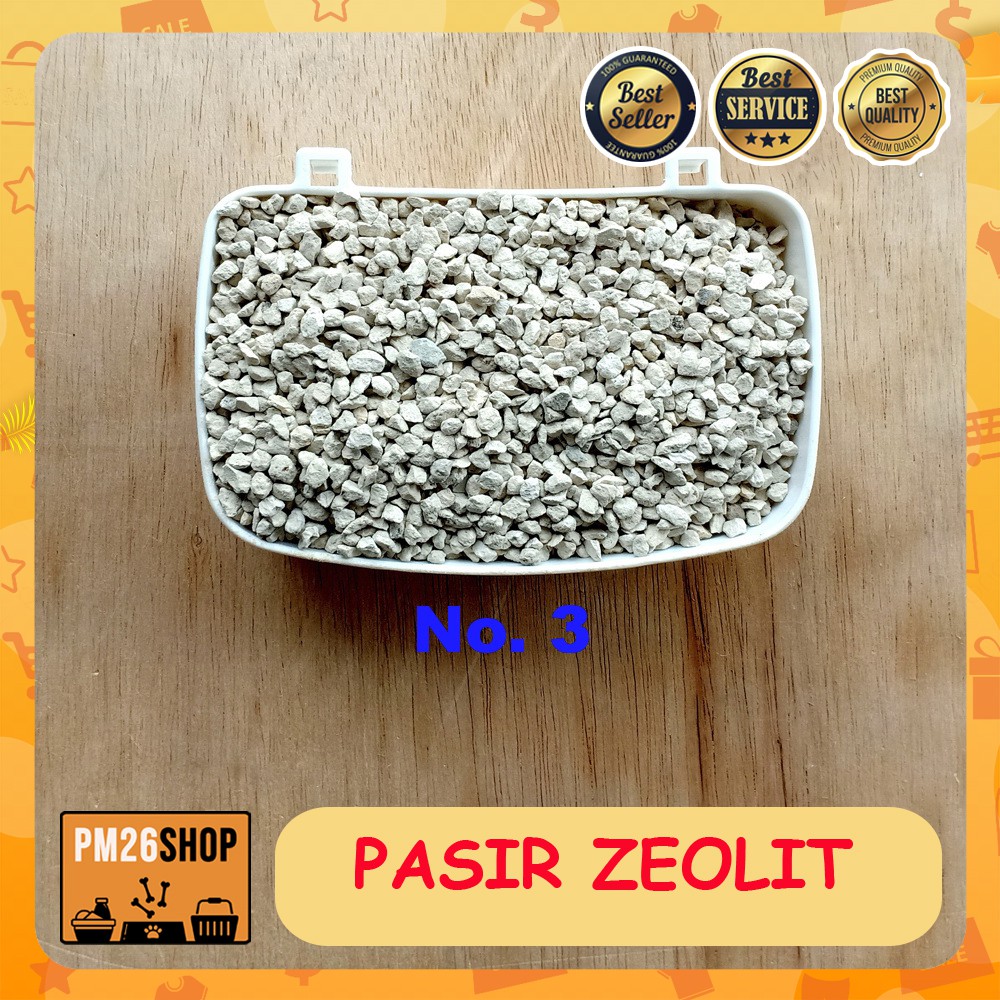 Pasir Kucing Zeolit Pasir Zeolit No. 1 No. 2 atau No. 3 Repack 1 Kg