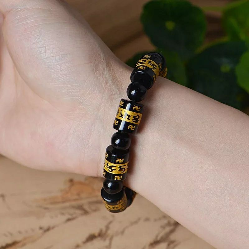 COD✅ Gelang Batu Mantra Budha Tibet Tabung Kombinasi 10mm