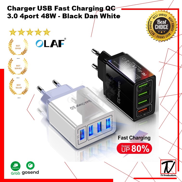 Adaptor Quick Charger USB Fast Charger 4 Port QC 3.0 48W