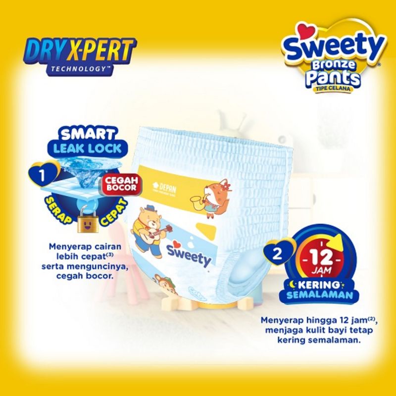 SWEETY BRONZE DRY XPERT PANTS KEMASAN BARU S 58 M 50 L 42 XL 38 XXL 34 PANTS