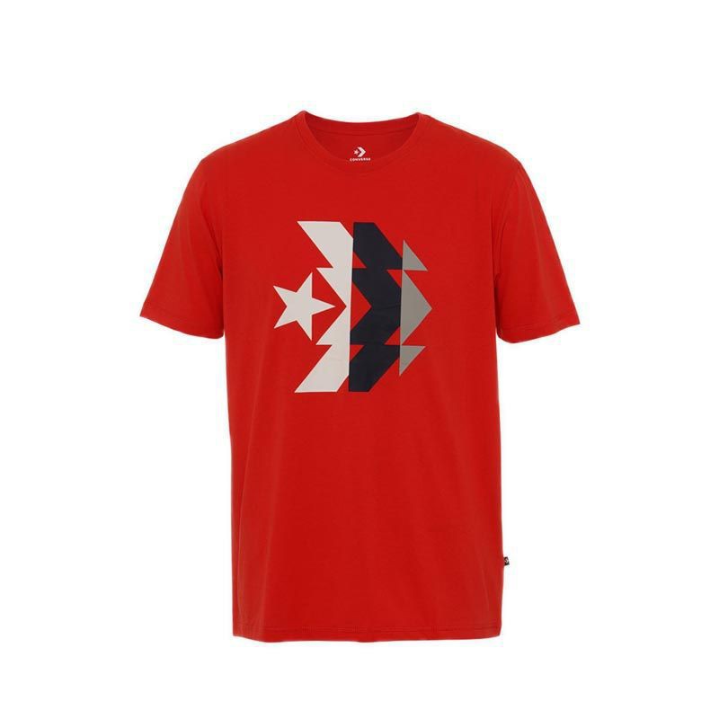 T-shirt Converse Original KALEIDOSCOPE TEE Red Merah Men's Sport Station Kaos