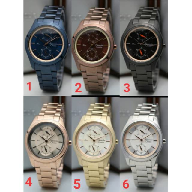 ORIGINAL GARANSI RESMI 1 TAHUN JAM TANGAN WANITA ALEXANDRE CHRISTIE RANTAI STAINESS STEEL ARLOJI WAT