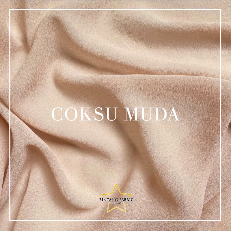 Bahan Kain Ceruti Ceruty Baby doll Premium 1/2 meter-Coksu Muda