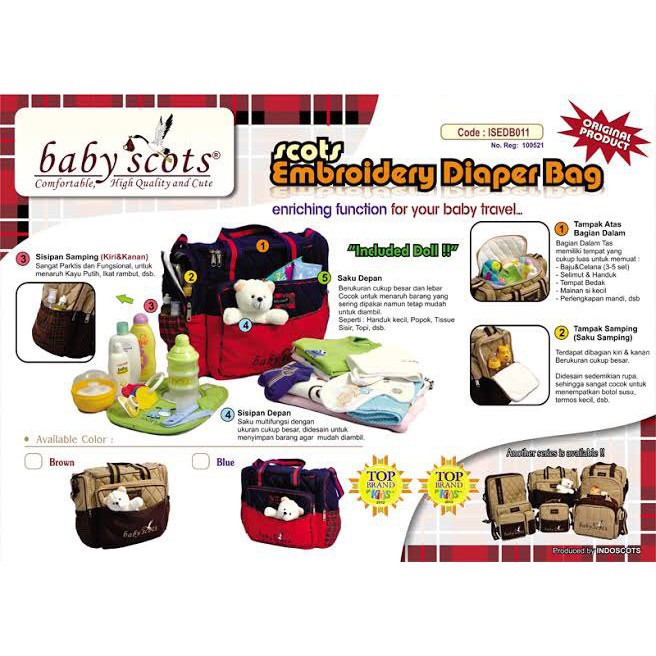 BABY SCOTS-TAS BAYI UKURAN BESAR PERLENGKAPAN TRAVELING BAYI MURAH