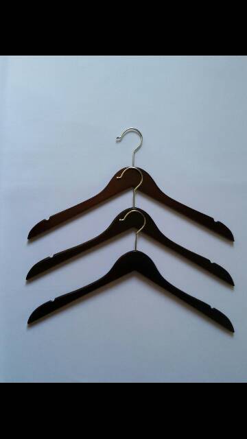 Hanger kayu coklat tua / wallnut - BH