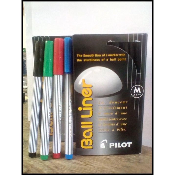 

Vanila | Pen Pilot Balliner 0.8 Hitam/Biru/Merah/Hijau (1Lusin)