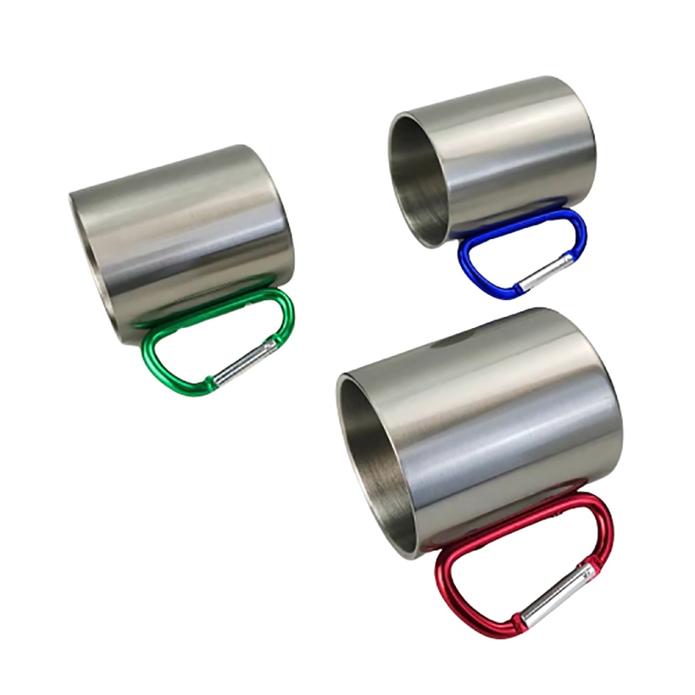 ☑№☑Customize Tea Cup Diy Stainless Steel Mug 300ML  Climbing Button Carabiner Print of Your Logo Ima