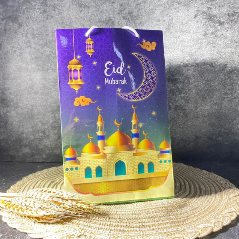 PAPER BAG LEBARAN KERTAS MUAT  3 TOPLES / PAPER BAG EID MUBARAK