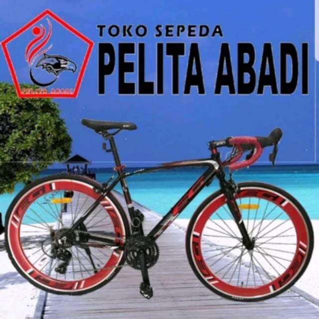 FREE ONGKIR SEPEDA EVERGREEN 700C ALLOY BALAP ROADBIKE VELG TINGGI BRIFTER