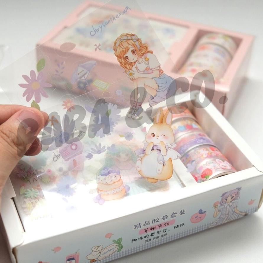 

PAKET STICKER DAN WASHI TAPE BLUDRU VELVET PASTEL PAKET STIKER SOLATIP GAMBAR CUTE GIRL PERLENGAPAN SEKOLAH PERLENGKAPAN KANTOR ATK MURAH BISA COD