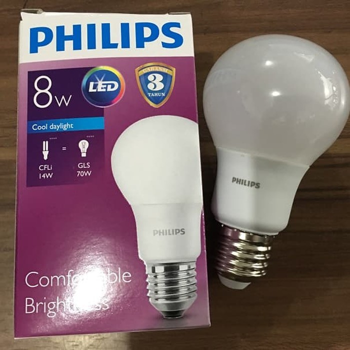 Lampu LED Philips 8W 8Watt 8 Watt Ori Hemat Energi