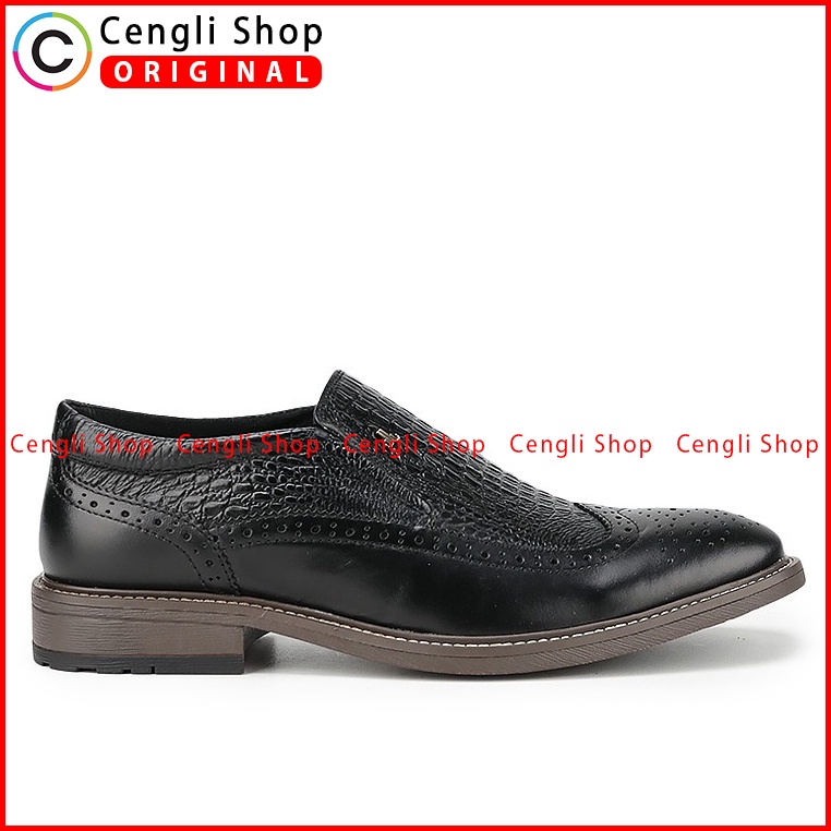 SEPATU FORMAL JIM JOKER PRIA ORIGINAL PANTOFEL KULIT ASLI HITAM JJ08