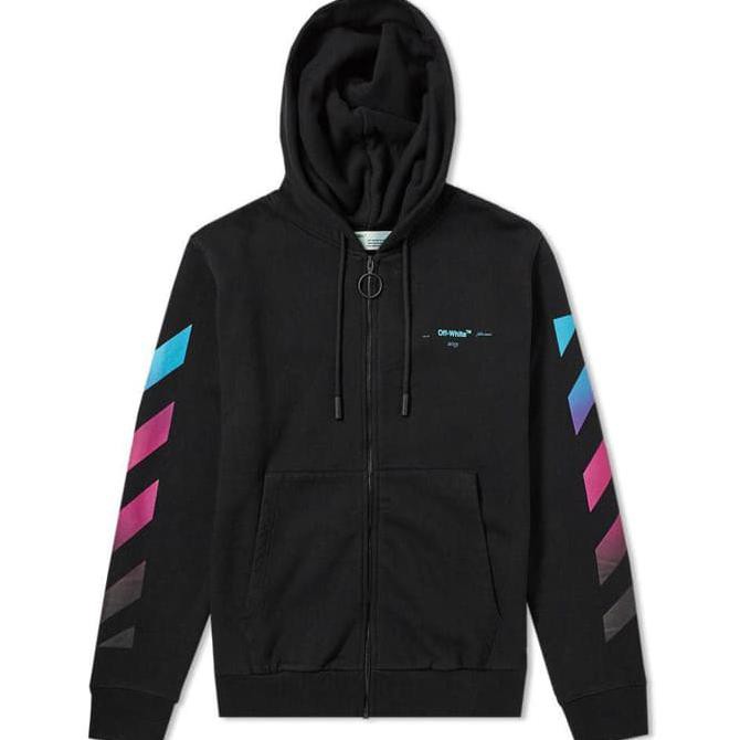 off white zip up hoodie