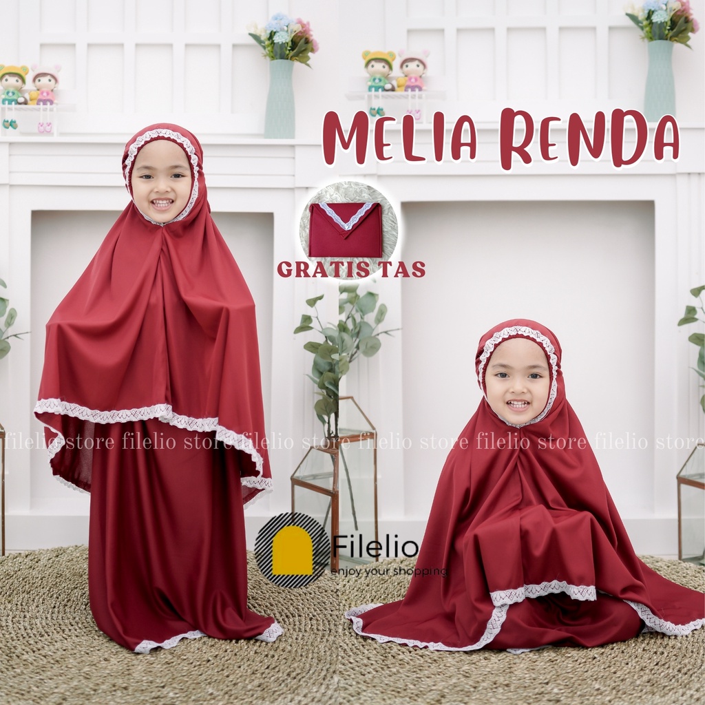 Mukenah Anak Melia Renda / Mukenah Anak Usia 5 - 8 Th / Mukena Anak Murah