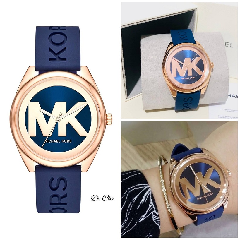 Jam MK7140 Janelle Silicone Navy Rosegold sz 42mm