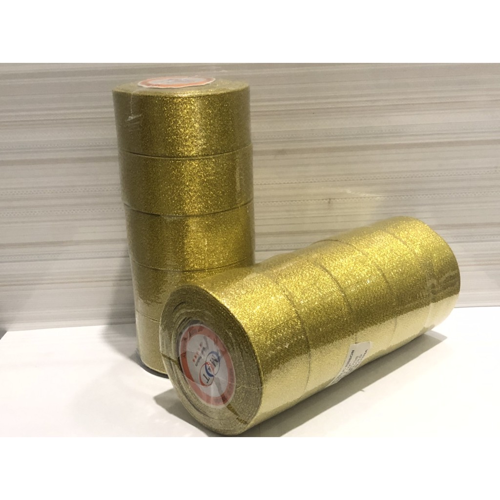 

Pita perak metalik 1.5” / pita emas metalik 4 cm glitter metallic ribbon