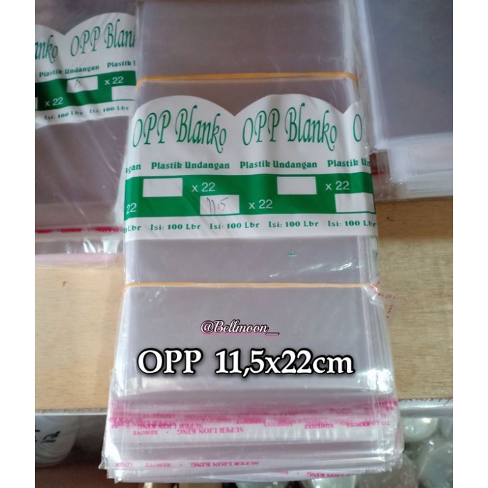 

OPP Blanko 11x22cm/ 11,5x22 cm / Opp Seal lem isi 100 lbr transparan